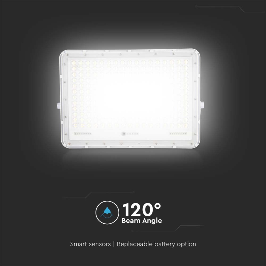 LED Aurinkokenno ulkovalonheitin LED/30W/3,2V 4000K valkoinen IP65 + kauko-ohjaus