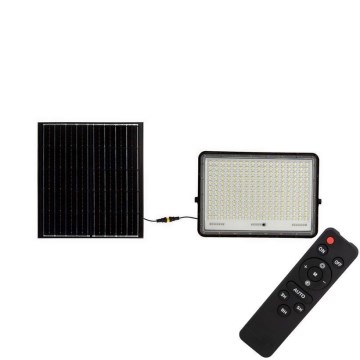 LED Aurinkokenno ulkovalonheitin LED/30W/3,2V 6400K musta IP65 + kauko-ohjaus