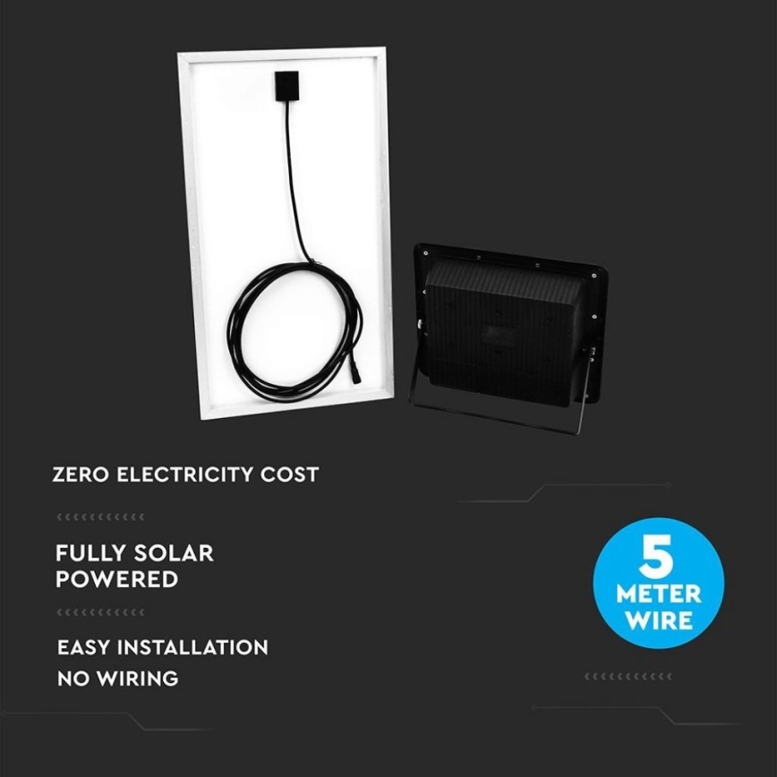 LED Aurinkokenno ulkovalonheitin LED/40W/10V IP65 6000K + kauko-ohjaus