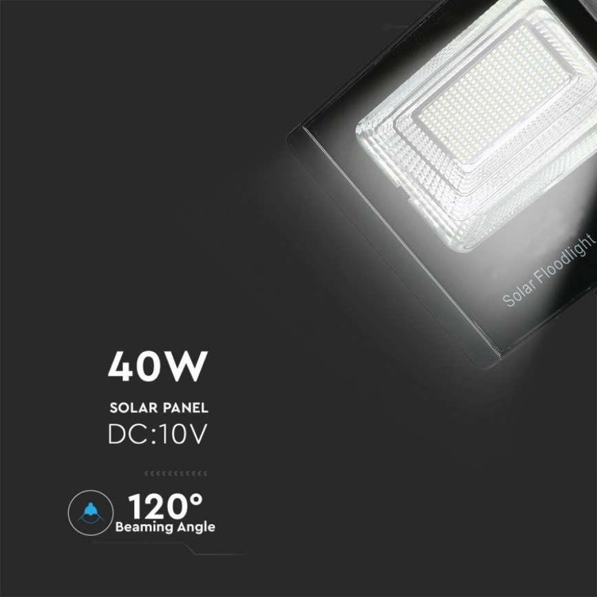 LED Aurinkokenno ulkovalonheitin LED/40W/10V IP65 6000K + kauko-ohjaus