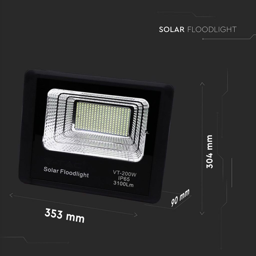 LED Aurinkokenno ulkovalonheitin LED/40W/10V IP65 6000K + kauko-ohjaus