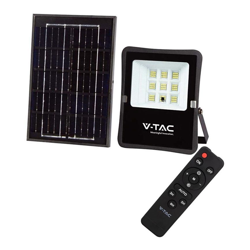 LED Aurinkokenno ulkovalonheitin LED/6W/3,2V 4000K IP65 + kaukosäädin