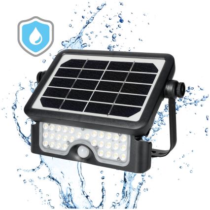 LED-aurinkokenno valonheitin anturilla LED / 5W / 3,7V 4000K IP65