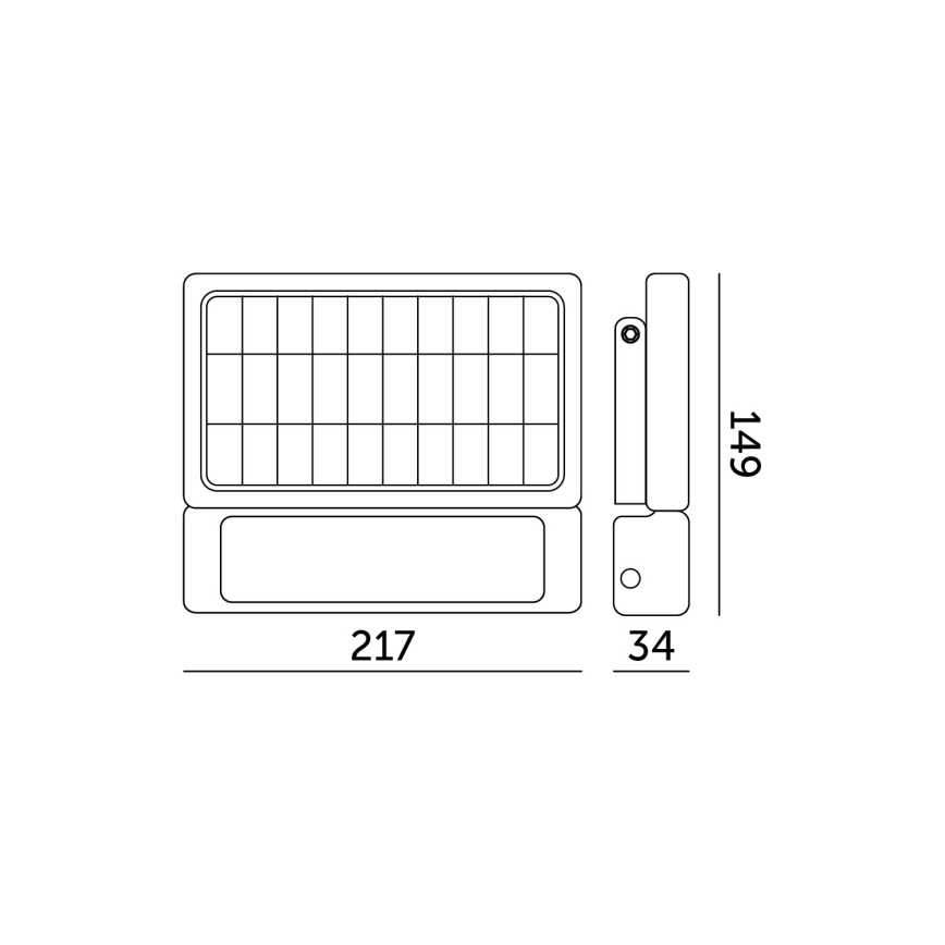 LED-aurinkokenno valonheitin anturilla LED / 5W / 3,7V 4000K IP65