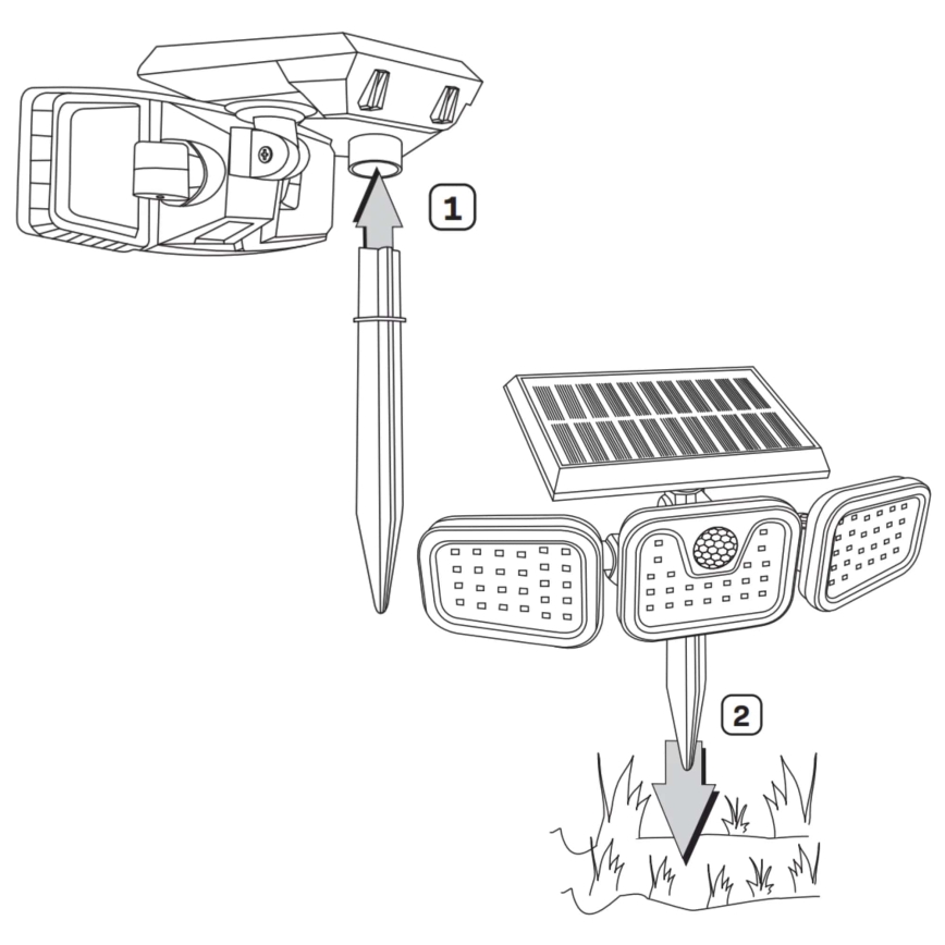 LED-aurinkokenno valonheitin anturilla TRIO LED/0,6W/3,7V IP44