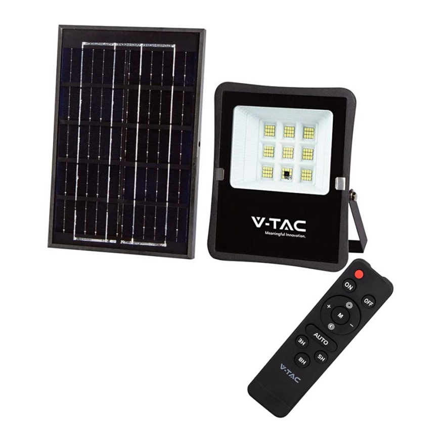 LED Aurinkokenno valonheitin LED/6W/3,2V 6400K IP65 + kaukosäädin