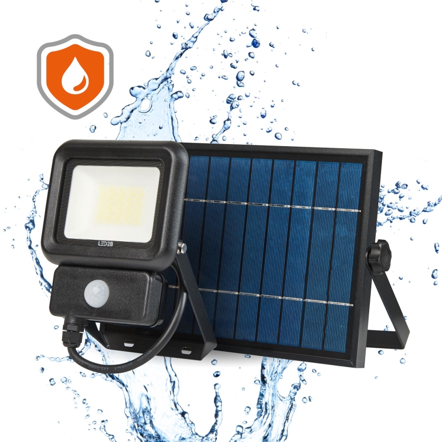LED-aurinkokenno valonheitin liiketunnistimella LED / 20W / 3,7V 6500K IP65