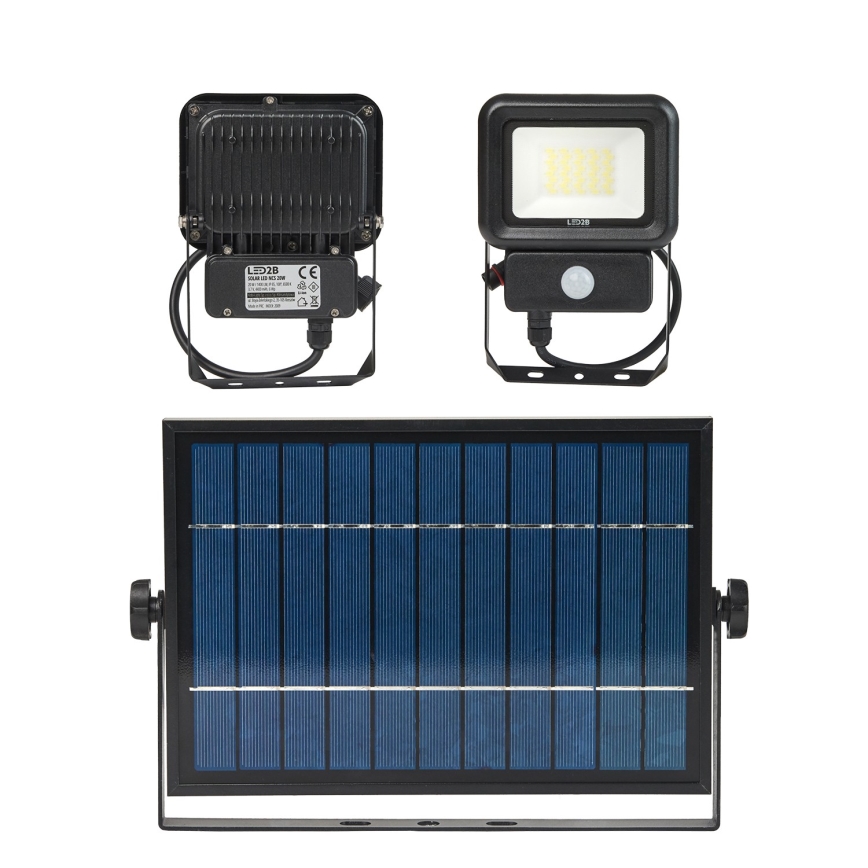 LED-aurinkokenno valonheitin liiketunnistimella LED / 20W / 3,7V 6500K IP65