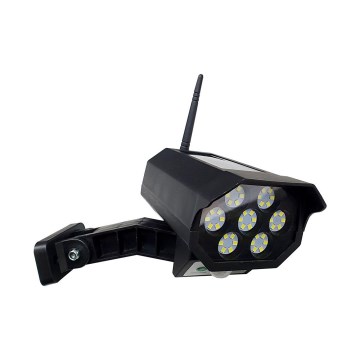 LED Aurinkokenno valvontakamera anturilla LED/3,7V IP44 musta + kauko-ohjaus