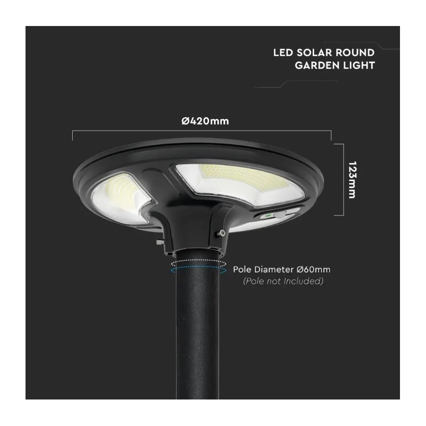 LED aurinkokennokatuvalaisin anturilla LED/10W/3,2V 6500K IP65 + kaukosäädin