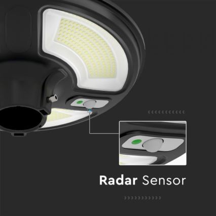 LED Aurinkokennokatuvalo anturilla LED/10W/3,2V IP65 4000K + kauko-ohjaus