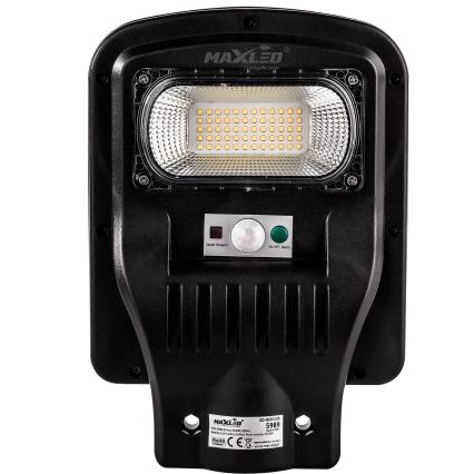 LED Himmennettävä aurinkokennoinen katulamppu anturilla LED/150W/6V 6500K IP65 musta + kauko-ohjaus