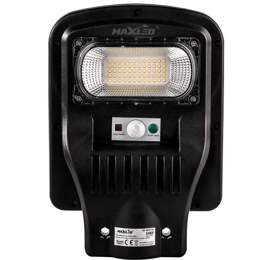 LED Himmennettävä aurinkokennoinen katulamppu anturilla LED/150W/6V 6500K IP65 musta + kauko-ohjaus