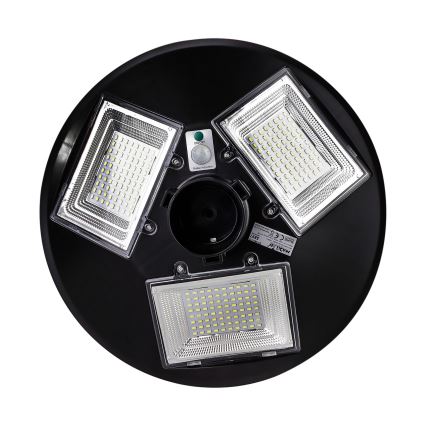 LED Himmennettävä aurinkokennoinen katulamppu anturilla LED/15W/6V 11000 mAh 6500K IP65 musta + kauko-ohjaus