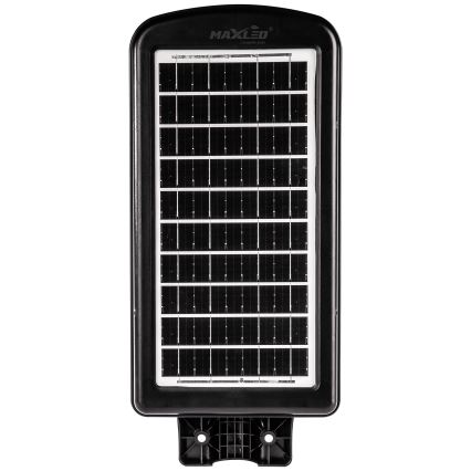LED Himmennettävä aurinkokennoinen katulamppu anturilla LED/180W/6V 6500K IP65 musta + kauko-ohjaus