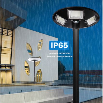 LED Himmennettävä aurinkokennoinen katulamppu anturilla LED/22W/6V 18000 mAh 6500K IP65 musta + kauko-ohjaus
