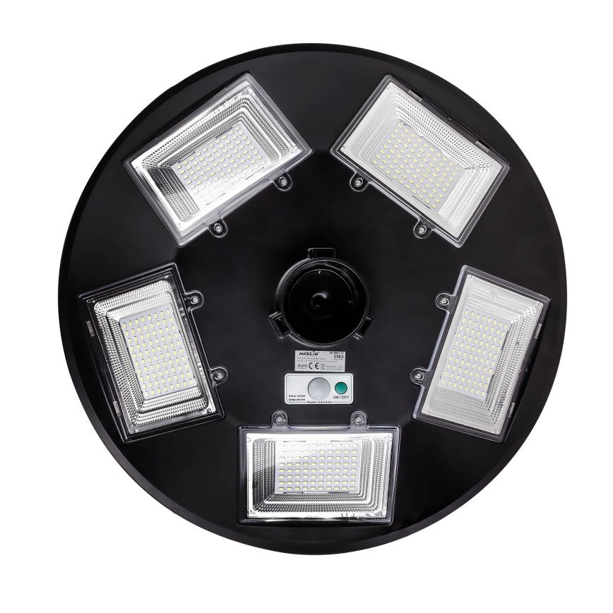 LED Himmennettävä aurinkokennoinen katulamppu anturilla LED/22W/6V 18000 mAh 6500K IP65 musta + kauko-ohjaus