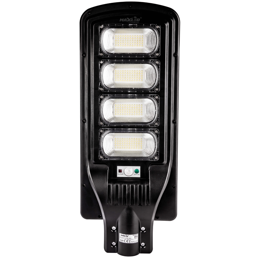 LED Himmennettävä aurinkokennoinen katulamppu anturilla LED/240W/6V 6500K IP65 musta + kauko-ohjaus