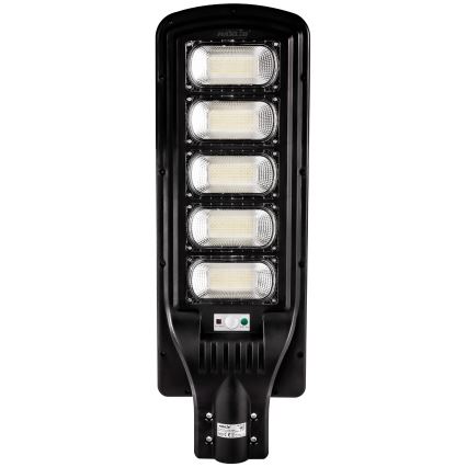 LED Himmennettävä aurinkokennoinen katulamppu anturilla LED/300W/6V 6500K IP65 musta + kauko-ohjaus