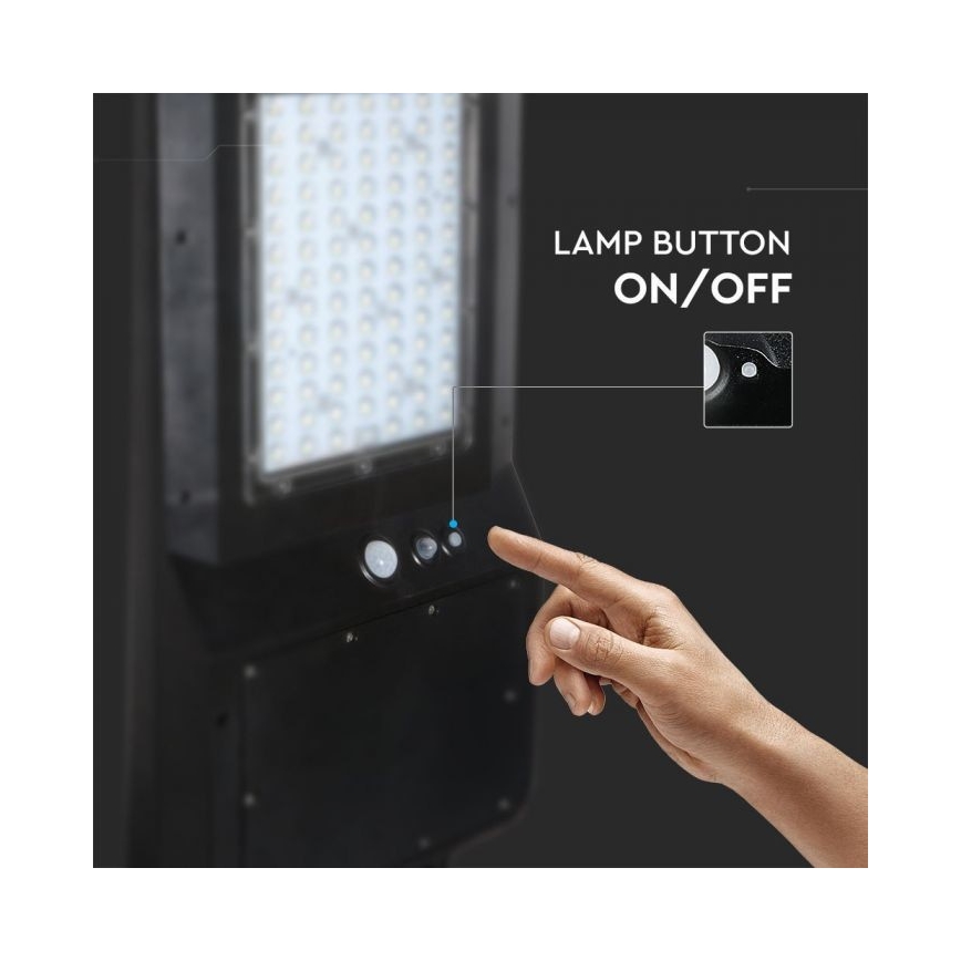 LED Aurinkokennokatuvalo anturilla LED/40W/9,6V IP65 6000K + kauko-ohjaus