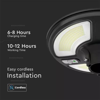 LED Aurinkokennokatuvalo anturilla LED/7,5W/3,2V IP65 4000K + kauko-ohjaus