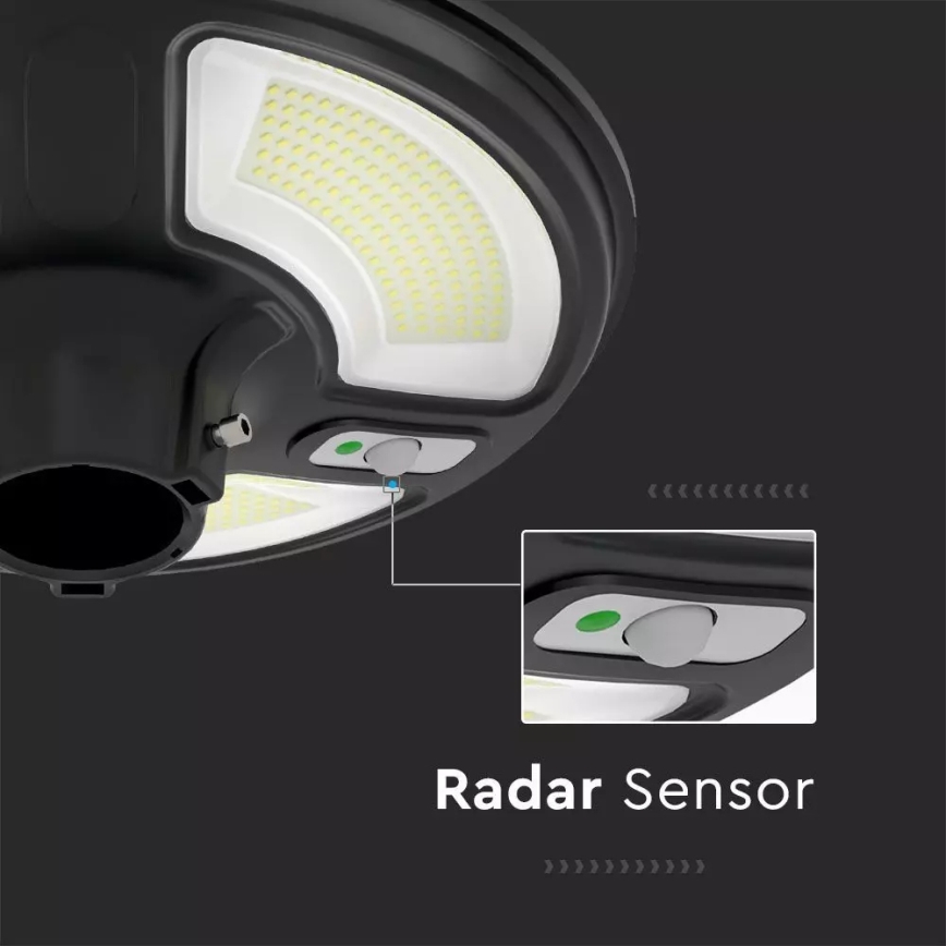 LED Aurinkokennokatuvalo anturilla LED/7,5W/3,2V IP65 4000K + kauko-ohjaus