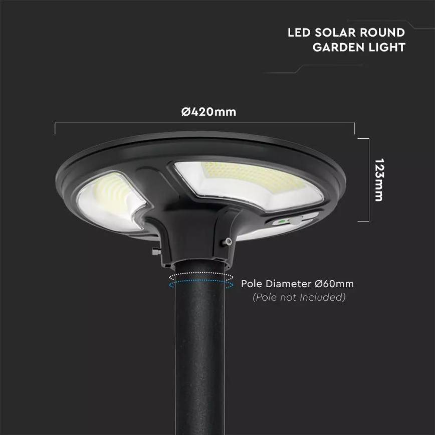 LED Aurinkokennokatuvalo anturilla LED/7,5W/3,2V IP65 4000K + kauko-ohjaus