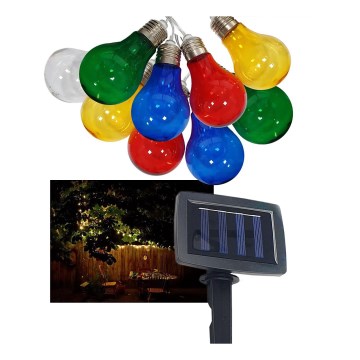 LED Aurinkokennoketju 10xLED/1,2V 2,2 m IP44 monivärinen