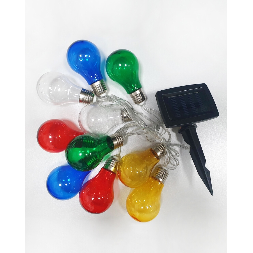 LED Aurinkokennoketju 10xLED/1,2V 2,2 m IP44 monivärinen