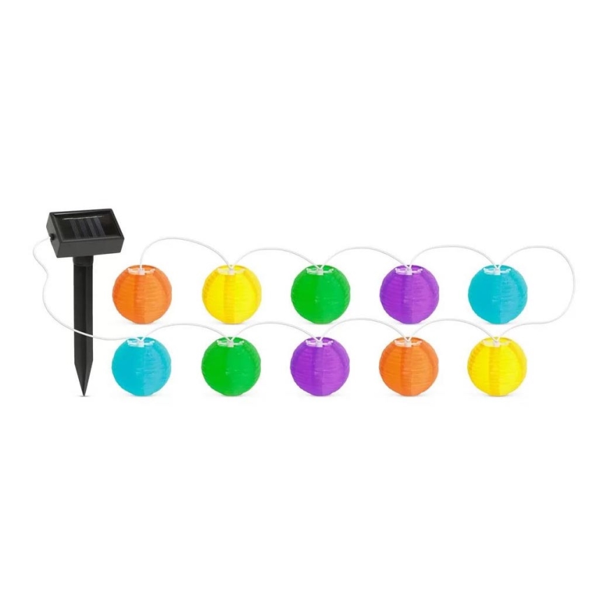 LED-aurinkokennoketju 10xLED/1,2V 3,7m IP44 monivärinen
