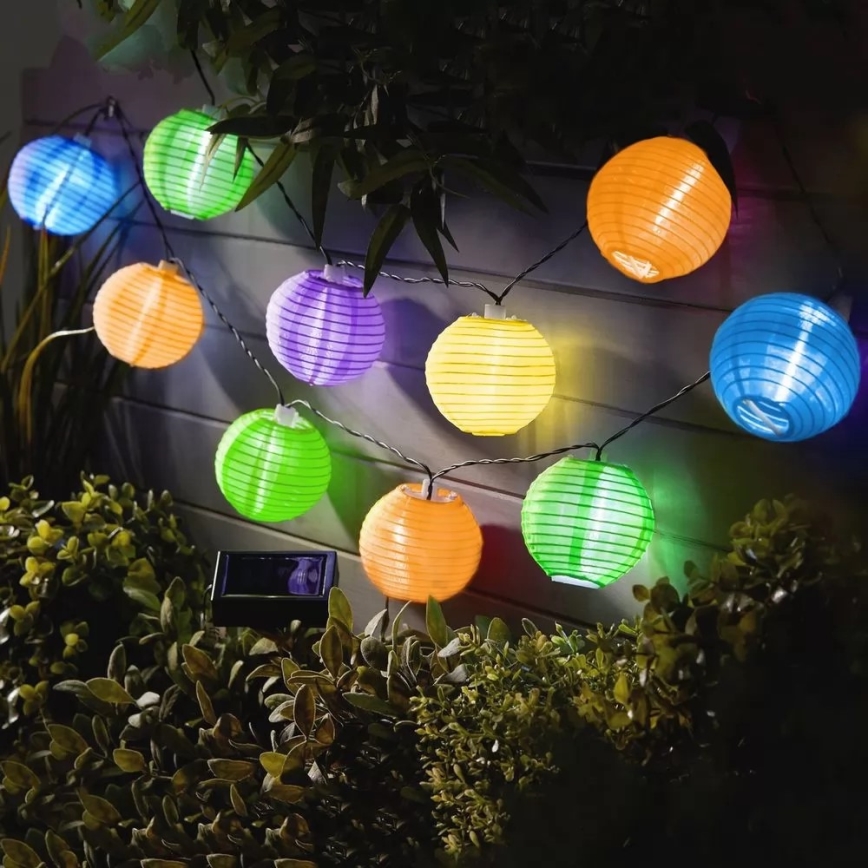 LED-aurinkokennoketju 10xLED/1,2V 3,7m IP44 monivärinen