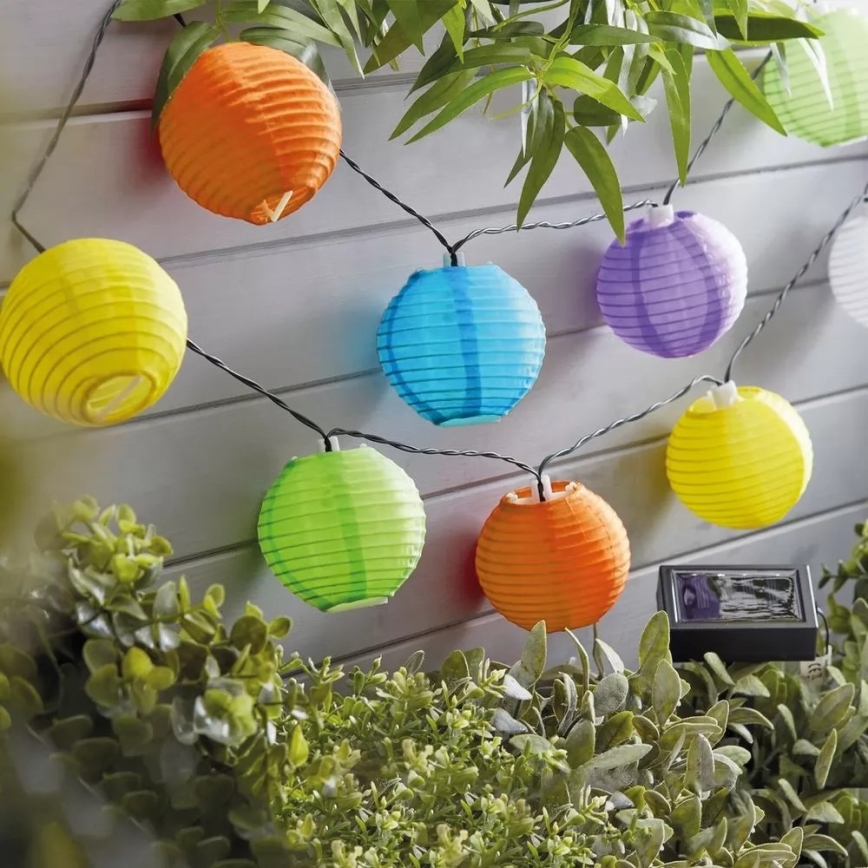 LED-aurinkokennoketju 10xLED/1,2V 3,7m IP44 monivärinen