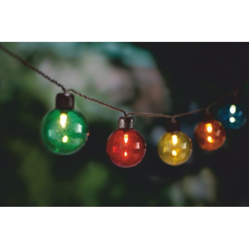 LED-aurinkokennoketju 10xLED/3,65m IP44 monivärinen