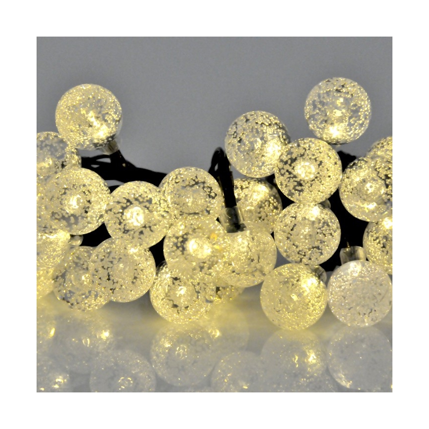 LED-aurinkokennoketju 30xLED/8 toiminnot 4,9m IP44 lämmin valkoinen