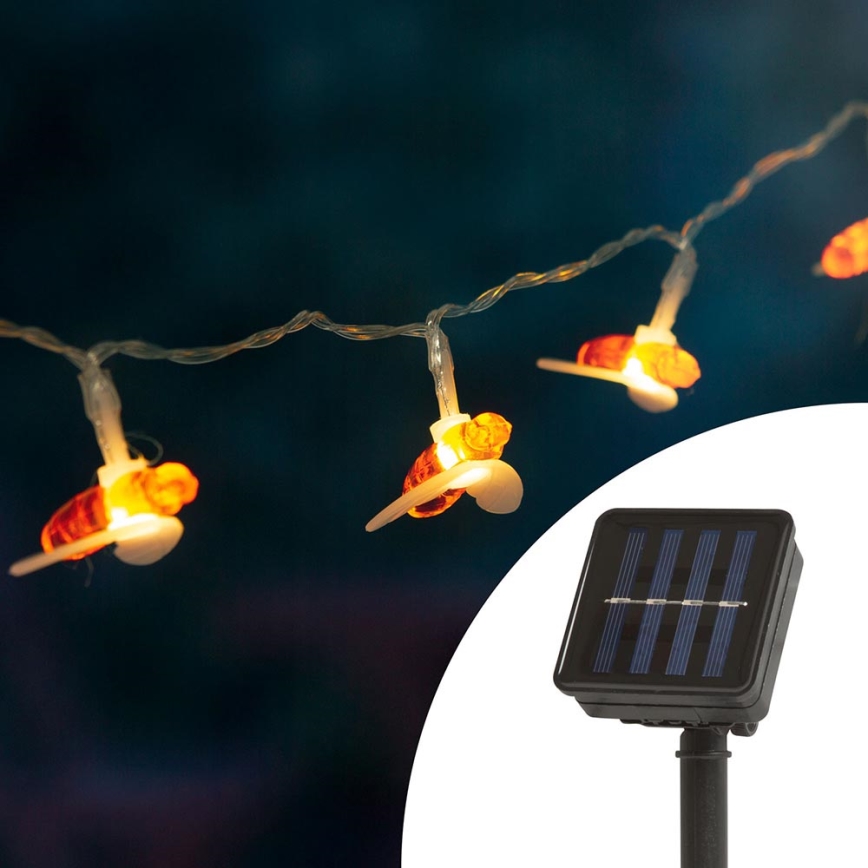 LED-aurinkokennoketju anturilla 20xLED 2,3m IP44 lämmin valkoinen