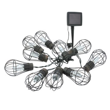 LED Aurinkokennoketju ulos 10xLED/1xAAA 3,8 m IP44