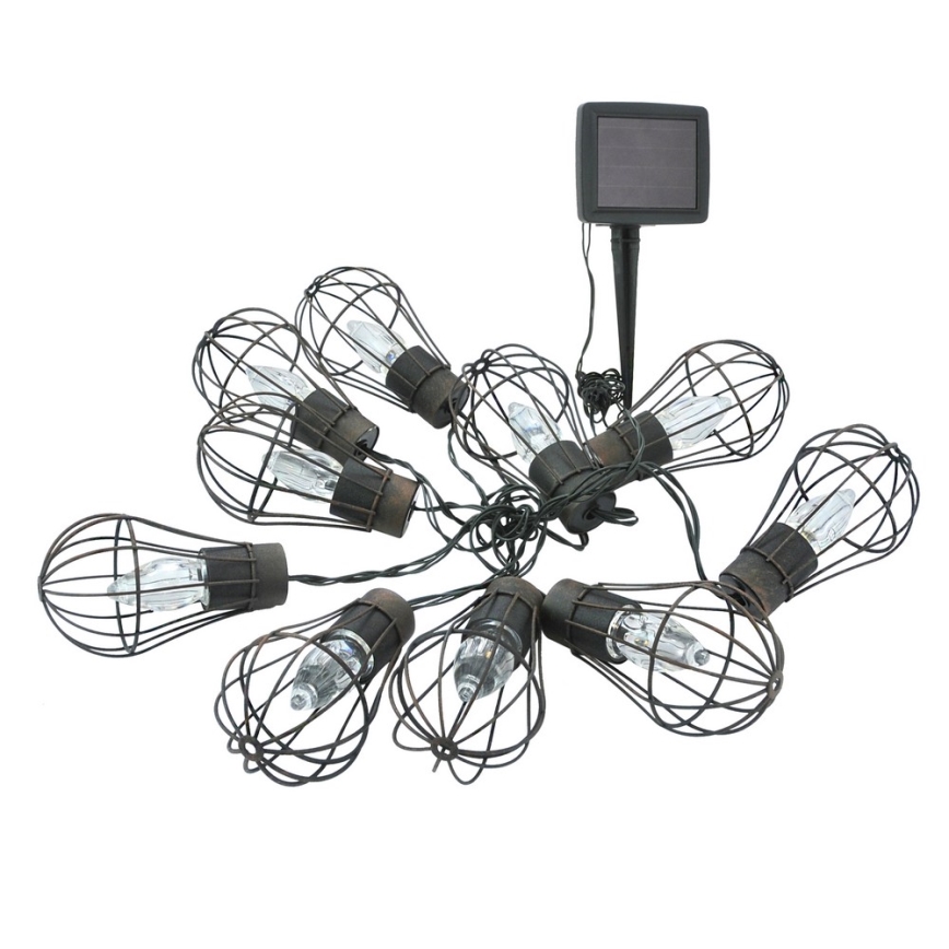 LED Aurinkokennoketju ulos 10xLED/1xAAA 3,8 m IP44
