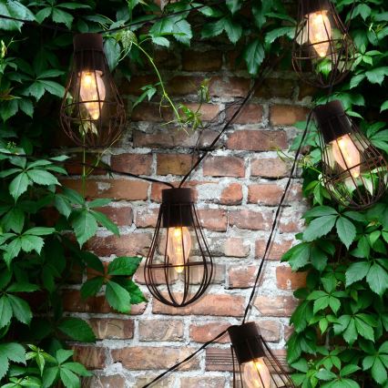 LED Aurinkokennoketju ulos 10xLED/1xAAA 3,8 m IP44