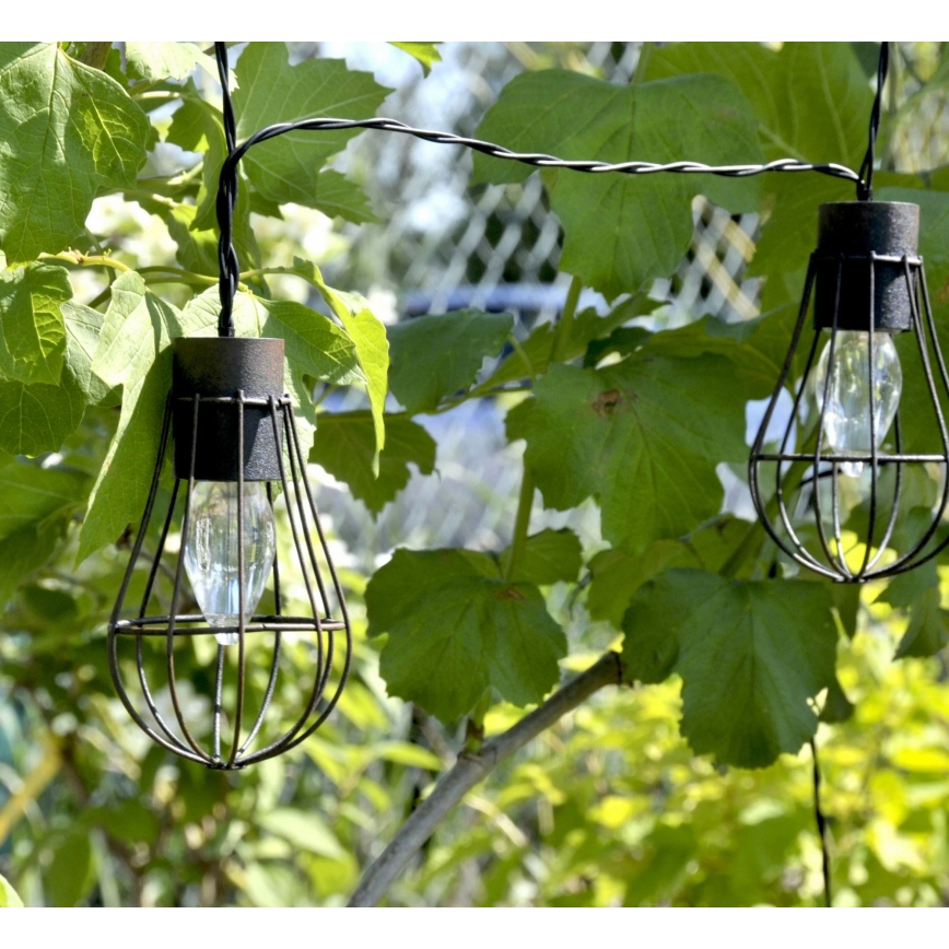 LED Aurinkokennoketju ulos 10xLED/1xAAA 3,8 m IP44