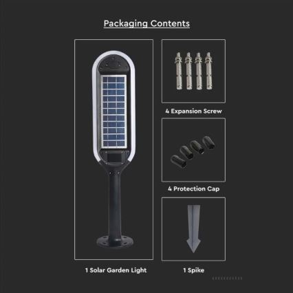 LED Aurinkokennolamppu liike- ja hämärätunnistimella BOLLARD LED/5W/5,5V IP65 4000K 70cm