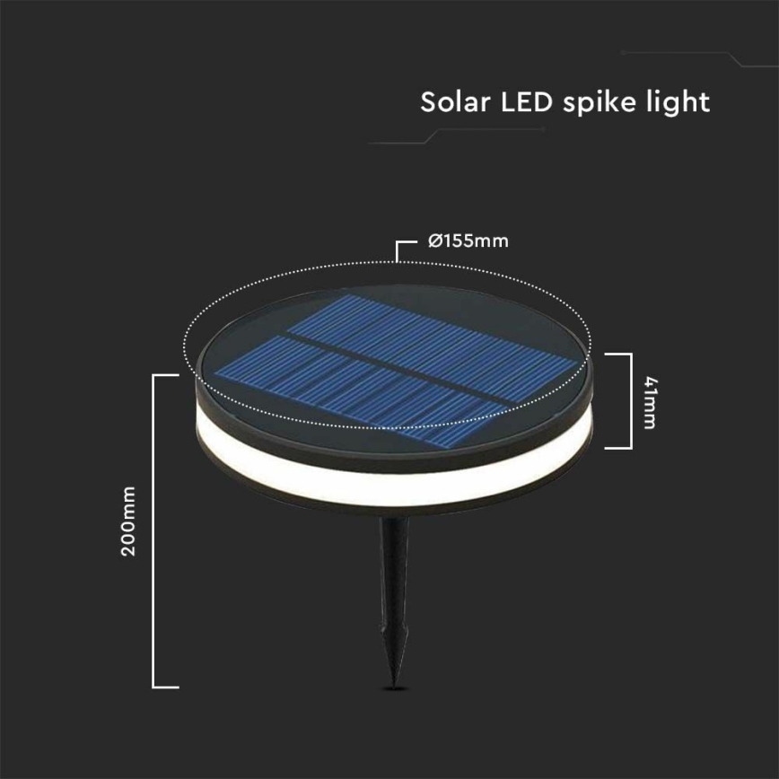 LED aurinkokennolamppu ulkokäyttöön LED/1,8W/3,7V IP54 3000K