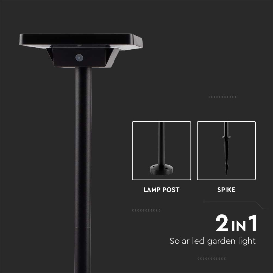 LED aurinkokennolamppu ulkokäyttöön 2in1 LED/2W/3,7V IP65 3000/4000/6500K