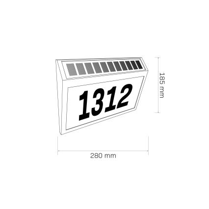 LED-aurinkokennonumero NUMERO LED/3,7V 6000K 1200 mAh IP44 musta