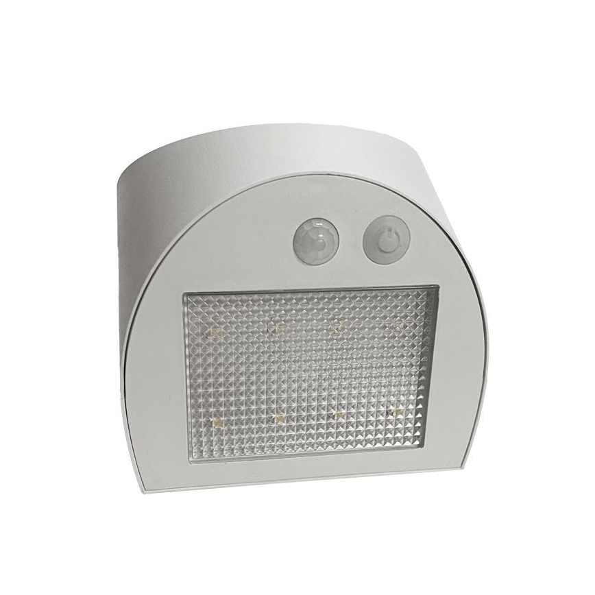 Aurinkokennolla toimiva LED-seinävalaisin anturilla LED/3W/3,7V 3000/4000K 1200 mAh IP54 valkoinen
