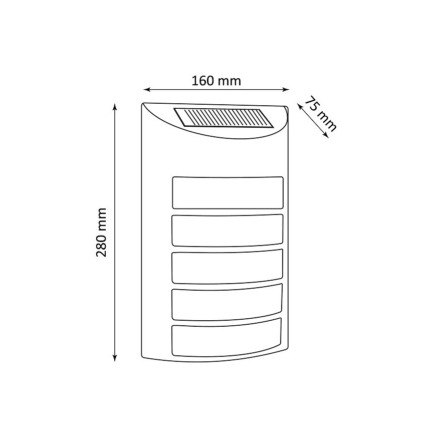 LED-aurinkokennoseinävalaisin SAFFO LED / 3,7V IP44