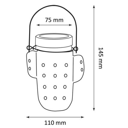 LED Aurinkokennovalaisin CACTUS LED/1,2V IP44