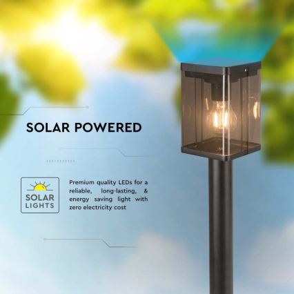 LED aurinkokennovalaisin tunnistimella ulkokäyttöön LED/2,5W/3,7V 3000K IP54 musta