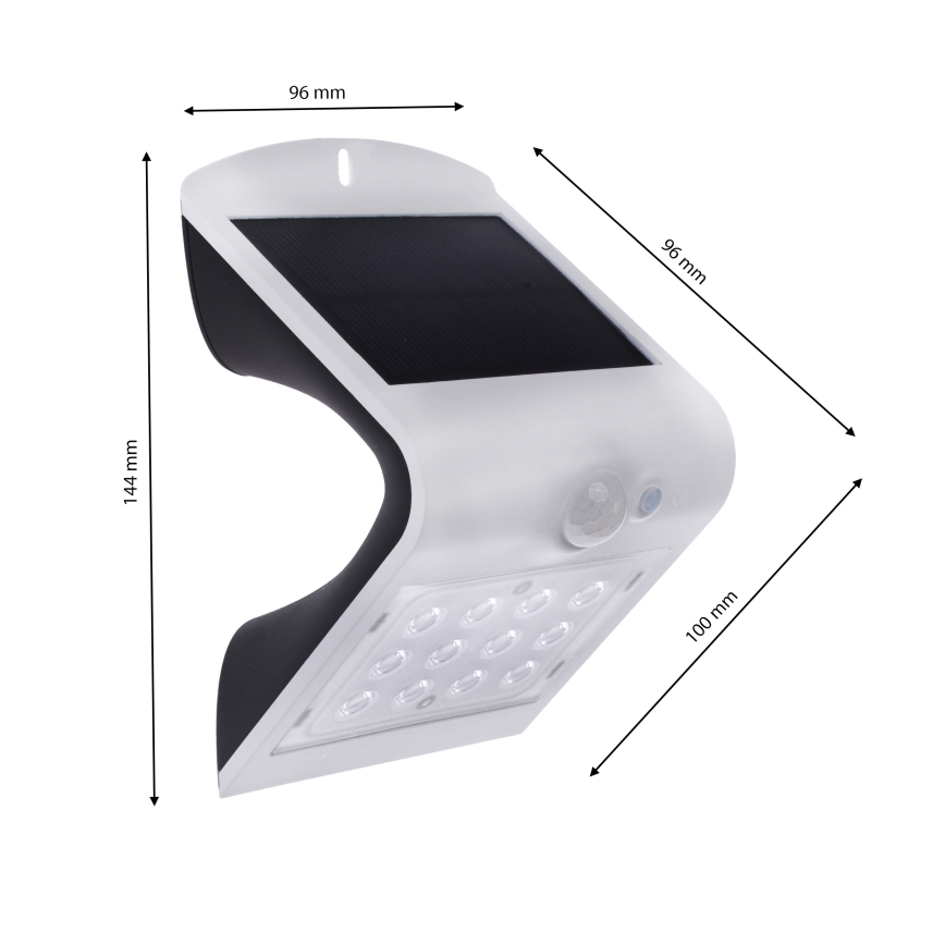 LED aurinkokennovalo liiketunnistimella LED/1,5W/1200 mAh 3,7V IP65