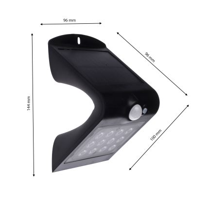 LED aurinkokennovalo liiketunnistimella LED/1,5W/1200 mAh 3,7V IP65