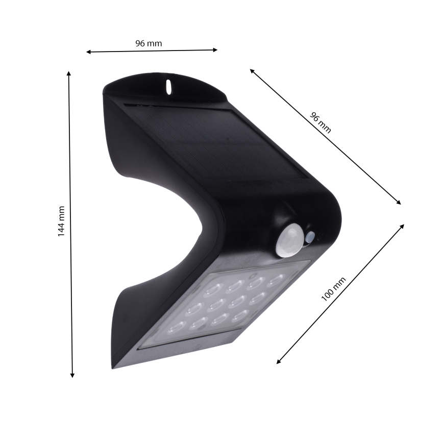 LED aurinkokennovalo liiketunnistimella LED/1,5W/1200 mAh 3,7V IP65